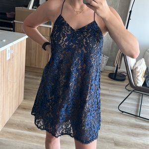Blue Lace Mini Dress Sz 0